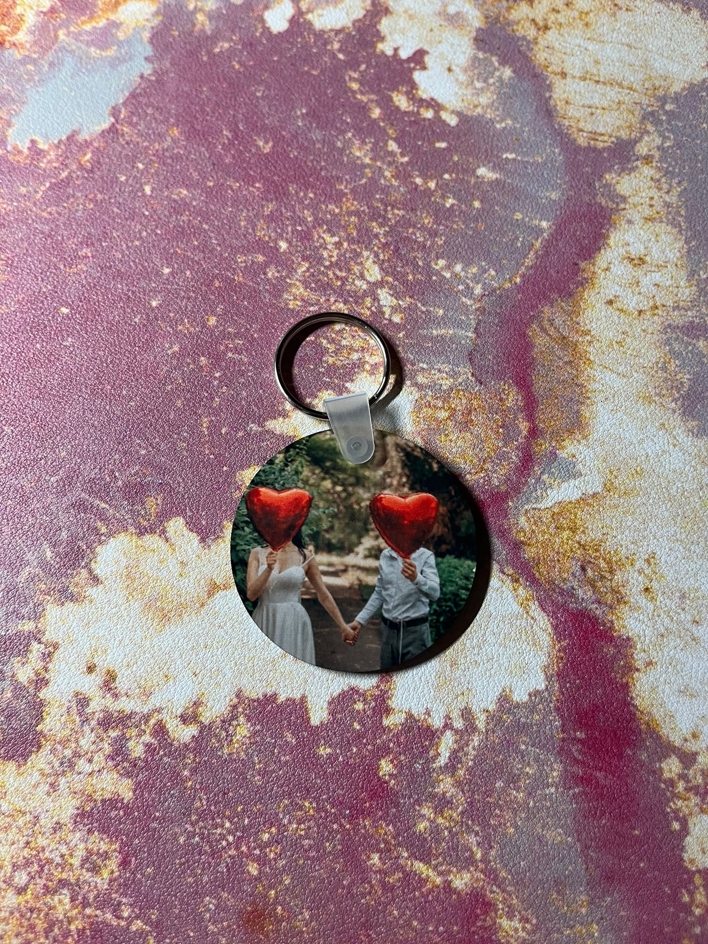 Custom double sided round keychain